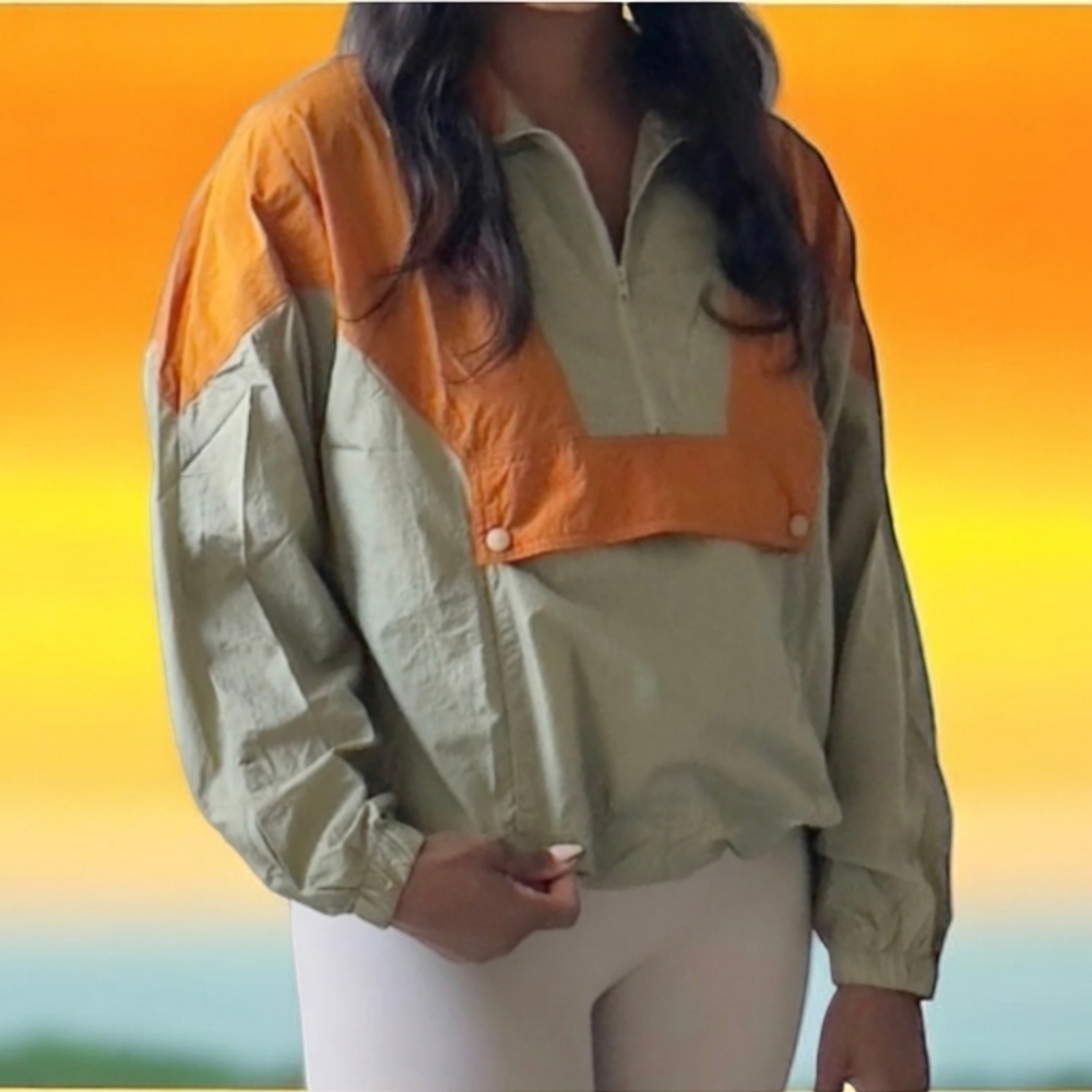 π€© NWT Jodifl Color block Windbreaker Jacket Size Medium - Picture 2 of 6